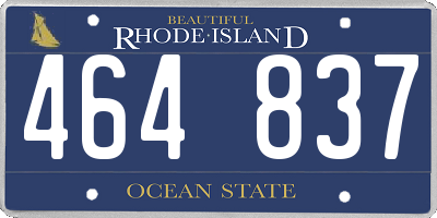 RI license plate 464837