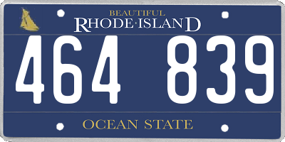 RI license plate 464839