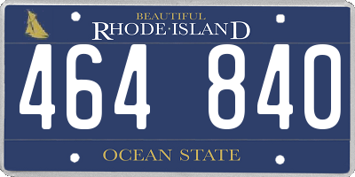 RI license plate 464840