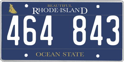 RI license plate 464843
