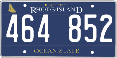 RI license plate 464852