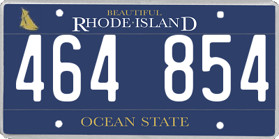 RI license plate 464854