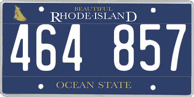 RI license plate 464857