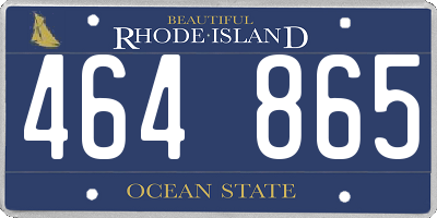 RI license plate 464865