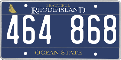 RI license plate 464868