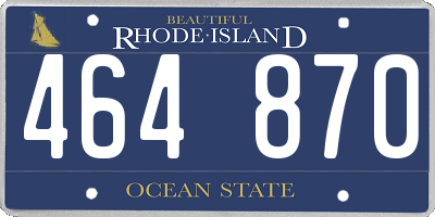 RI license plate 464870