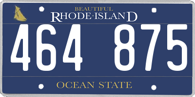 RI license plate 464875