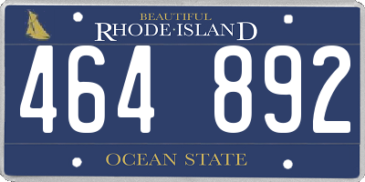 RI license plate 464892