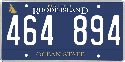 RI license plate 464894