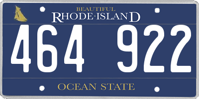 RI license plate 464922