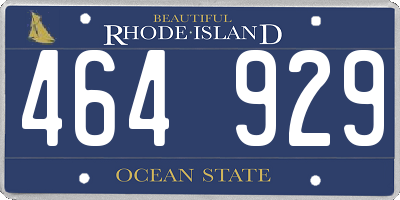 RI license plate 464929