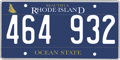 RI license plate 464932
