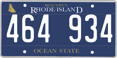 RI license plate 464934