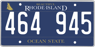 RI license plate 464945