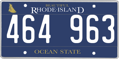 RI license plate 464963