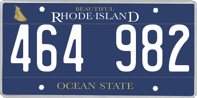 RI license plate 464982