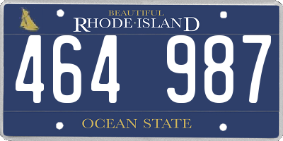 RI license plate 464987