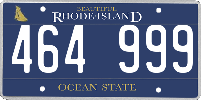 RI license plate 464999