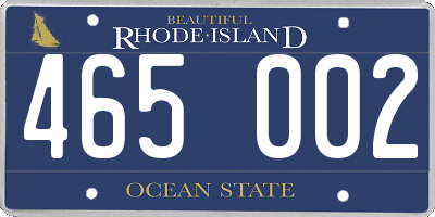 RI license plate 465002
