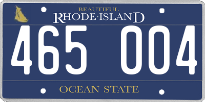 RI license plate 465004