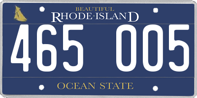 RI license plate 465005