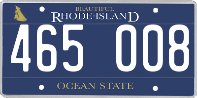 RI license plate 465008