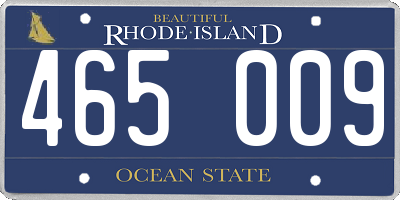 RI license plate 465009