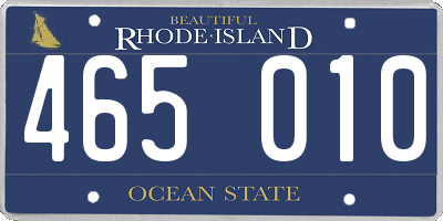 RI license plate 465010