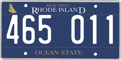 RI license plate 465011