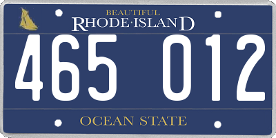 RI license plate 465012