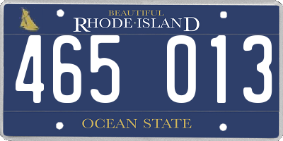 RI license plate 465013