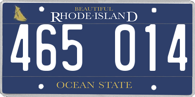 RI license plate 465014