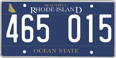 RI license plate 465015
