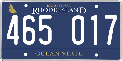 RI license plate 465017