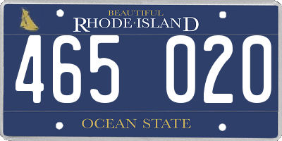 RI license plate 465020