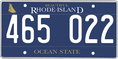 RI license plate 465022