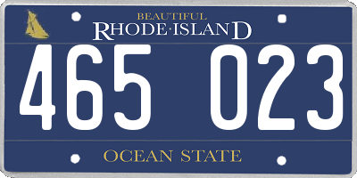 RI license plate 465023