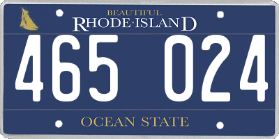 RI license plate 465024