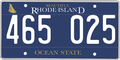 RI license plate 465025