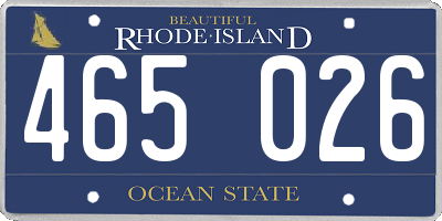 RI license plate 465026