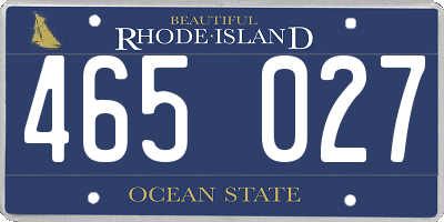 RI license plate 465027