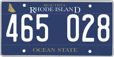 RI license plate 465028