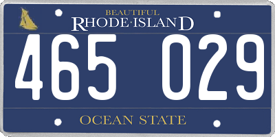 RI license plate 465029