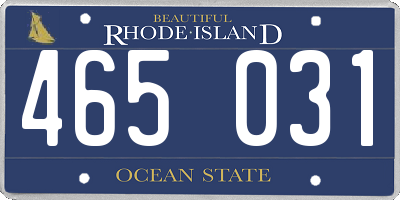 RI license plate 465031