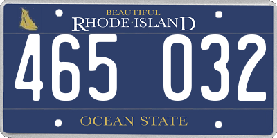 RI license plate 465032