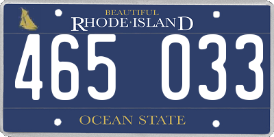 RI license plate 465033