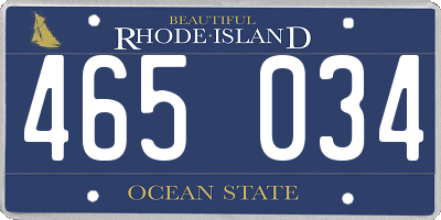 RI license plate 465034