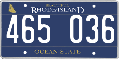 RI license plate 465036