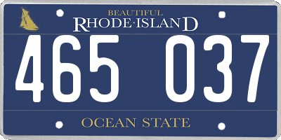 RI license plate 465037