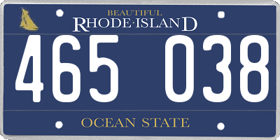 RI license plate 465038